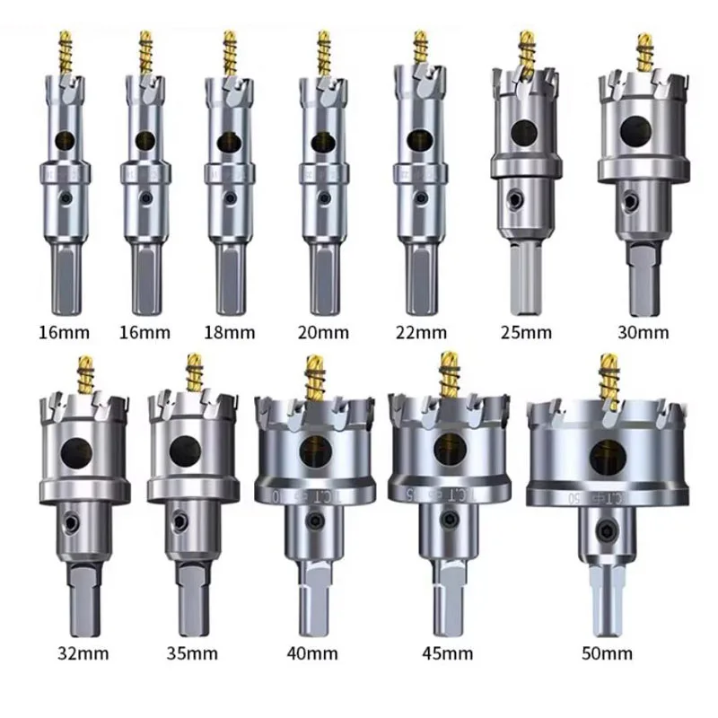 Alloy drill bits for metal and stainless steel, 12-piece multifunctional high-hardness hole cutter set