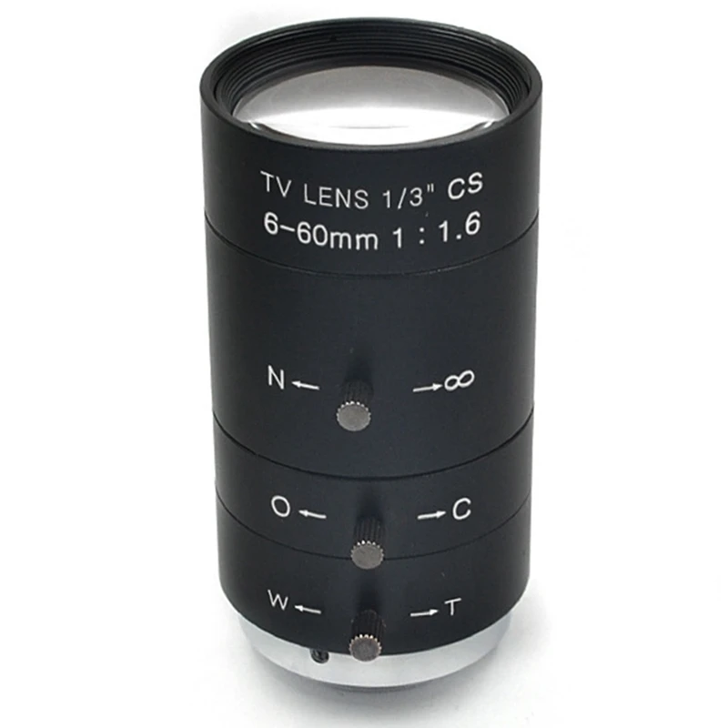 Industrial Camera Manual Focus Lens 6-60mm 1/3 Inch Interface Monitoring 10x Zoom HD Smart Vision CCTV Lens-A13G