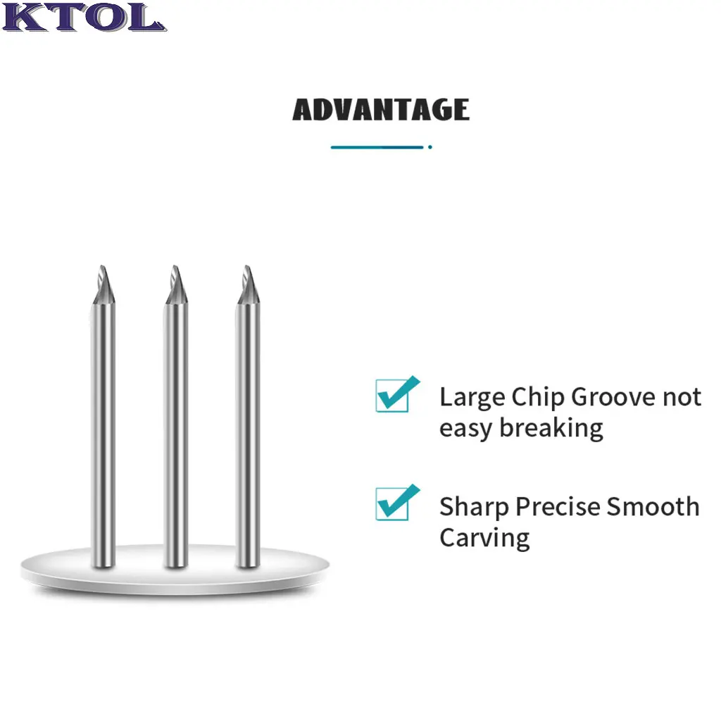 Ponta 0.2-0.5mm 3.175x30 graus 1 flauta v escultura bit cnc ferramentas roteador pcb gravura fresas metal aço carboneto fresa