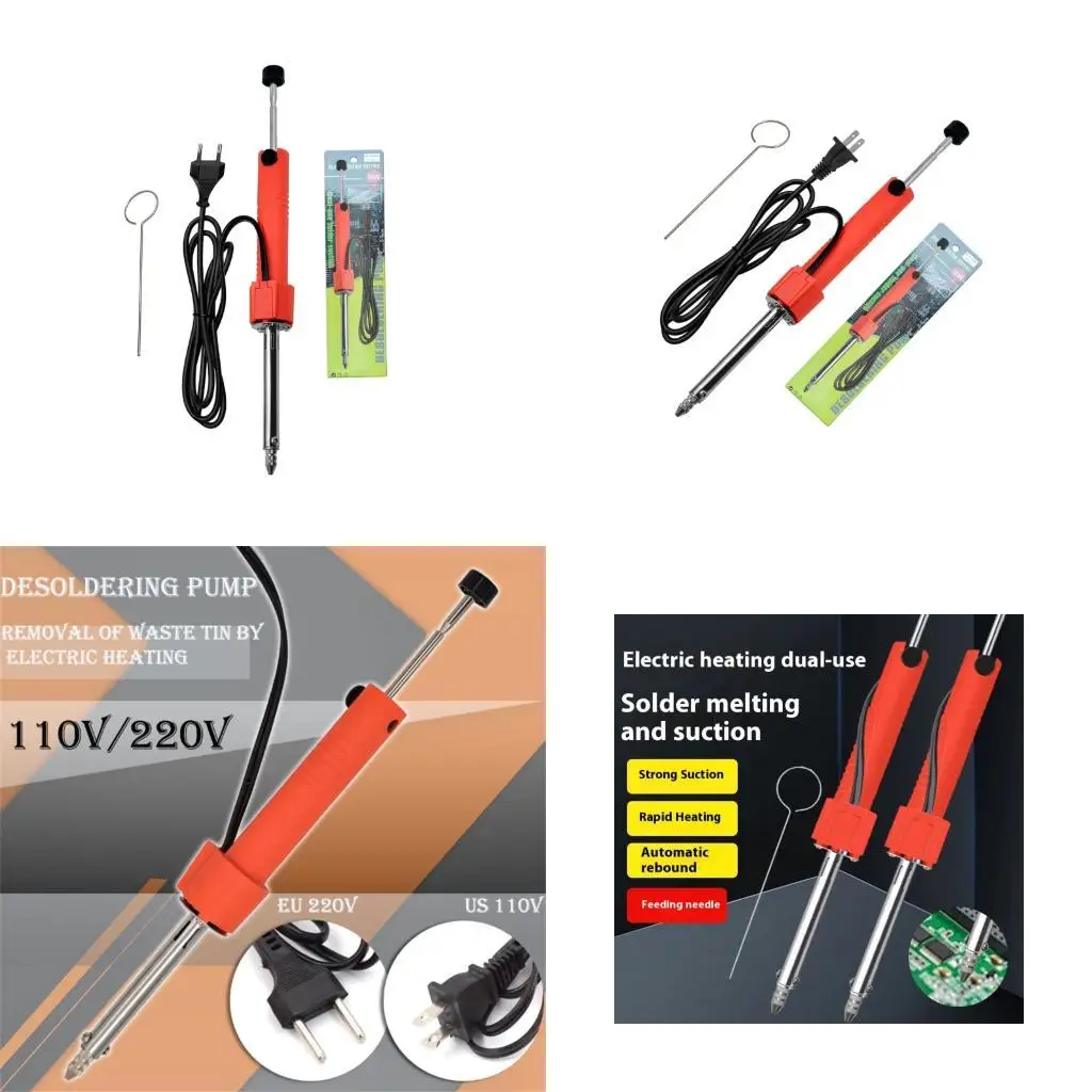 

652F Easy Operated Electric Solder Sucker Desoldering Tool With Copper Power Cord For Integrated Circuit Repairs