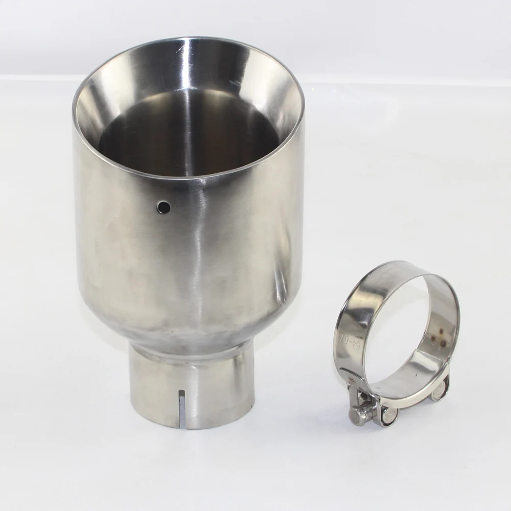 

Car Accessories 304 Stainless Steel finish automobile exhaust muffler tail throat 63-89mm large diameter polished silver