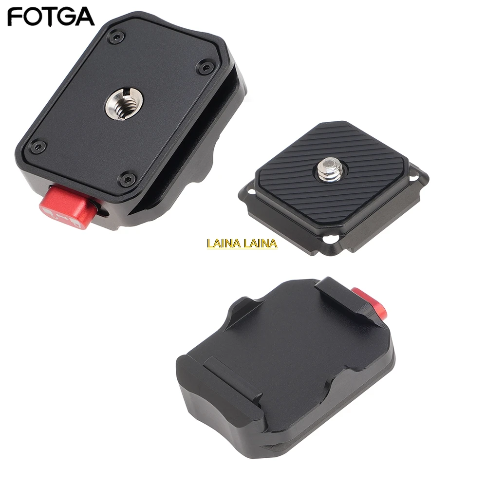 Conjunto de Placa de Liberação Rápida FOTGA Claw com Grampo para Adaptador de Tripé de Câmera Aka Yajia e Grampo para Alça de Ombro
