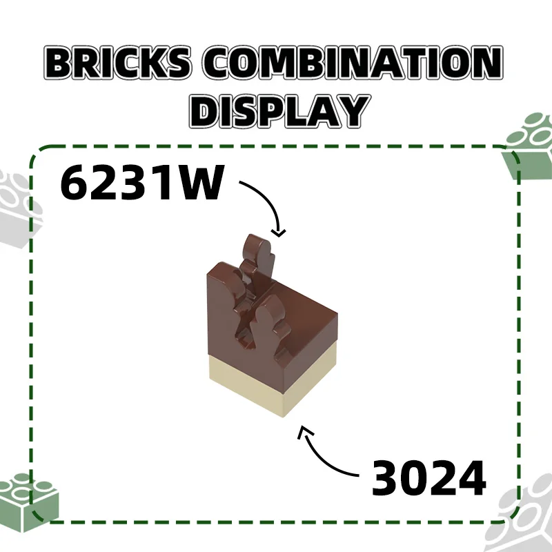 WANGE 415 stks/partij 6231 W Hoekige hoek hek Bouwstenen Moc Kleur Accessoires Compatibel met Baksteen DIY Onderdelen Speelgoed gift