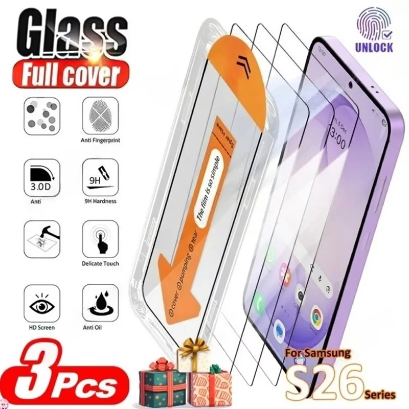 

1-3 шт. ультрапрозрачная защитная пленка для экрана Samsung Galaxy S26 Ultra S26U S26 Edge из закаленного стекла с автоматической защитой от пыли