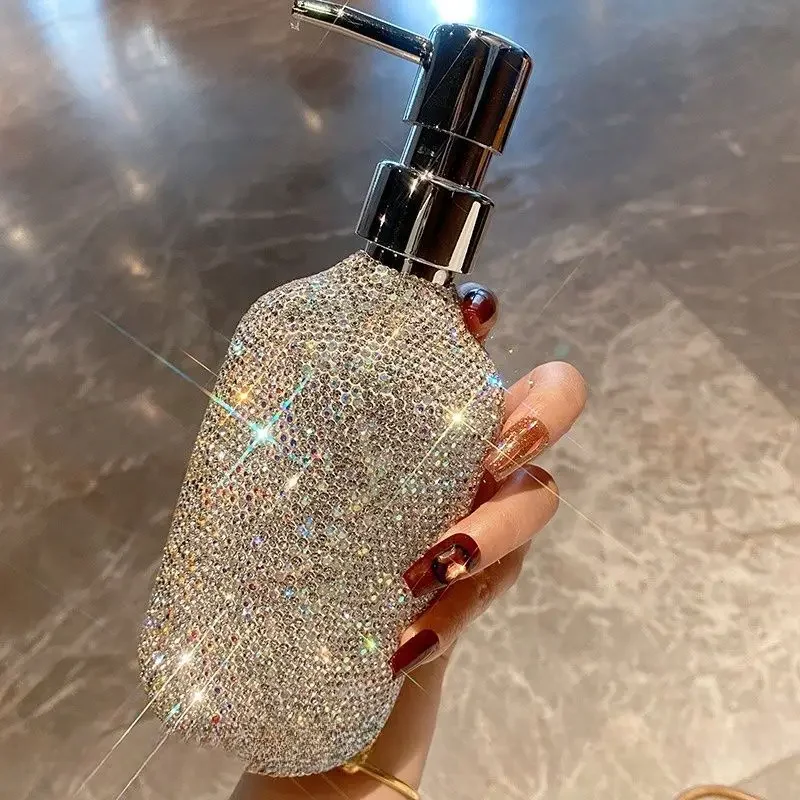 Bling Diamond Shampoo Shower Gel Separate Bottle Empty Hotel Soap Dispenser Jar Repeatable Gel Press Bottle Bathroom Accessories