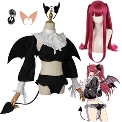 Anime My Dress Up Darling Cosplay Costume Marin Kitagawa Rizu Kyun Little Devil Cosplay Cute Sexy Uniform Wig Halloween Costume