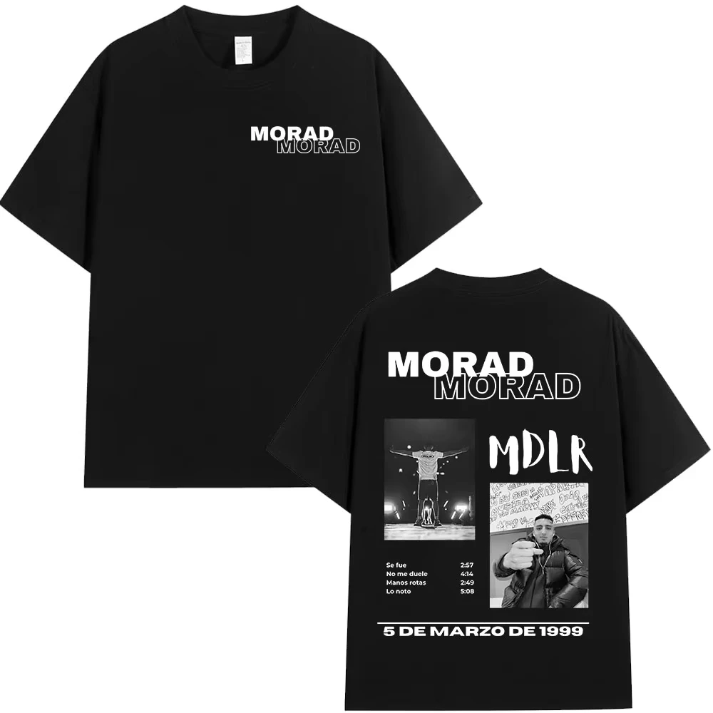 Singer Rap Morad MDLR Tour Album T-shirt for Men Women High Quality Trendy Hip Hop Street Breathable T-shirt Y2k.