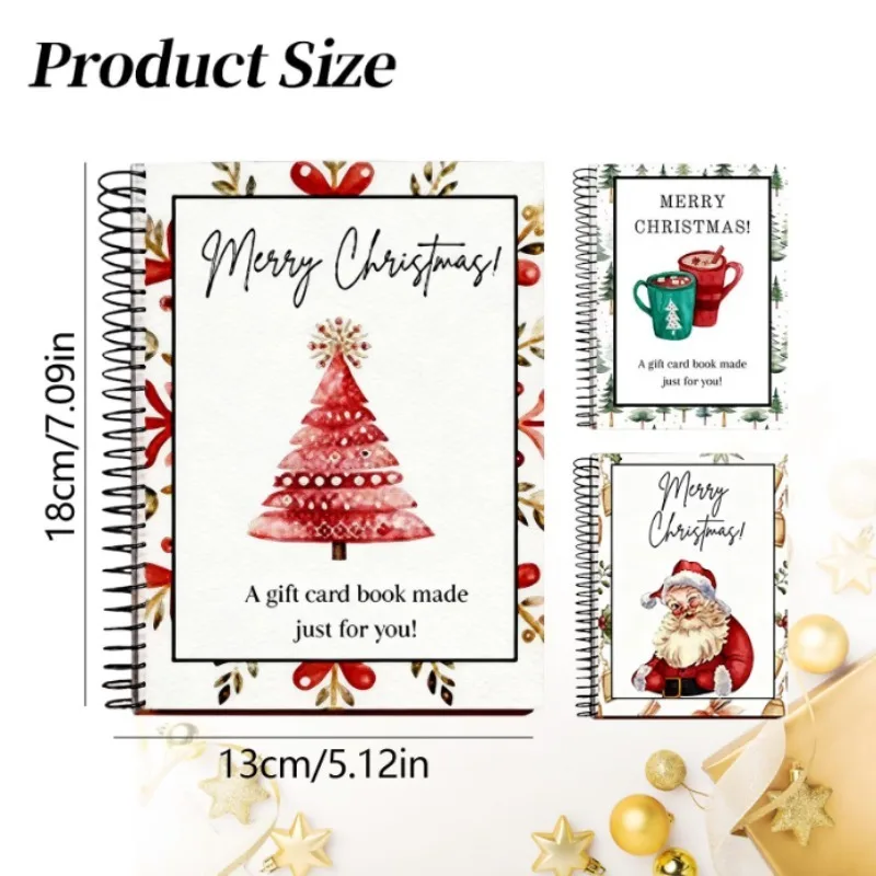 Spiral-Bound Christmas Gift Card Book Festival Christmas Gifts Festive Organizer Holder For Home Party Celebration view 5