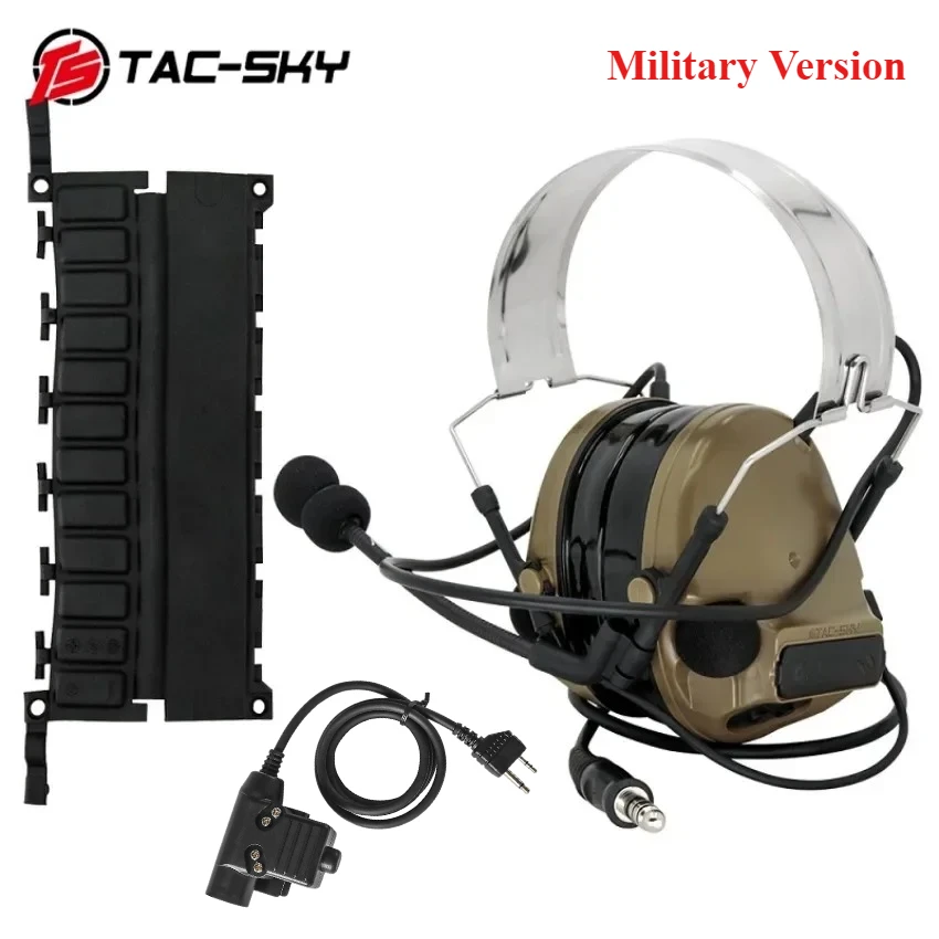 TAC-SKY Military Headset Tactical TSCIII Hearing Protection Pickup Noise Cancelling Headphone With Tactical ptt for Midland