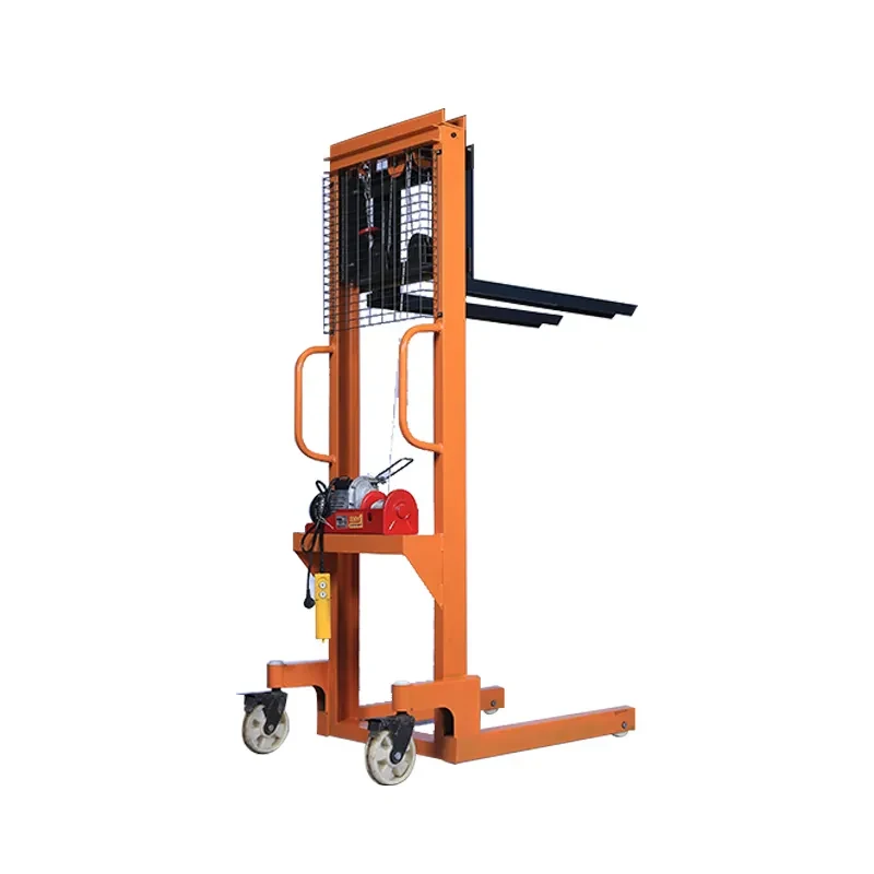 1T 2T Warehousing Forklift Semi Electric Stacker Electric Hoist Pallet Lifter 1600-2000mm Lifting Height