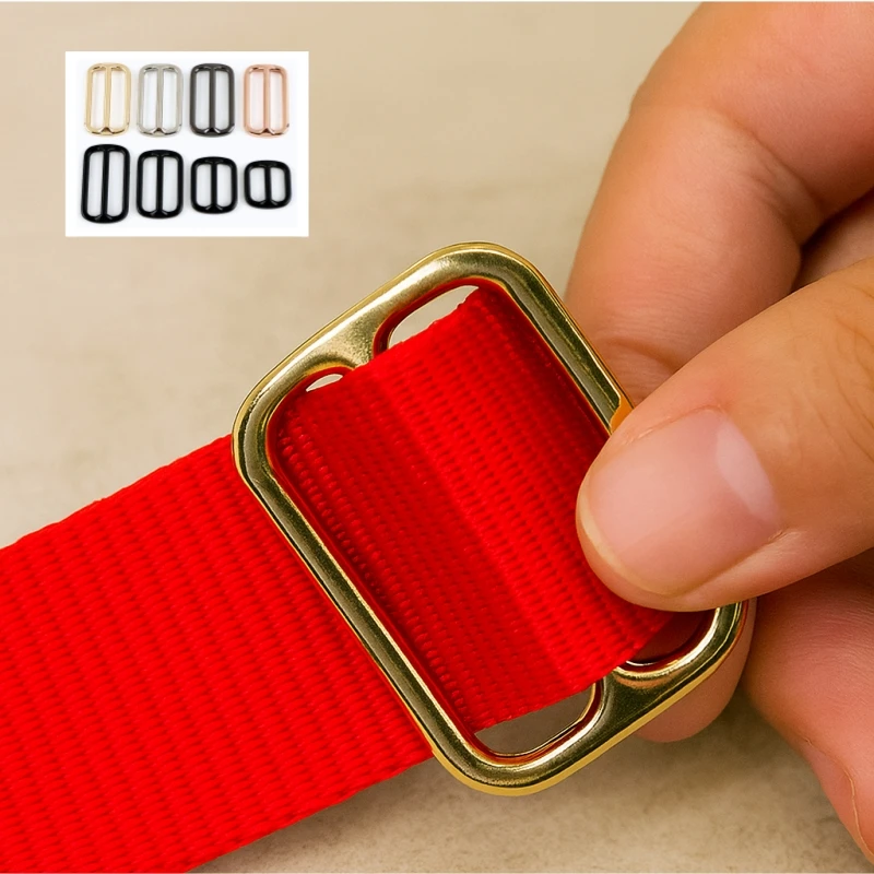 Hebillas de correa de Metal de 5-20 piezas, 20/25/32/38mm, ajuste rectangular, hebilla Tri-Glide, mosquetón para bolsos, deslizadores, gancho de anillo, accesorios DIY