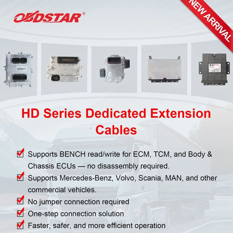 OBDSTAR HD Series Dedicated Extension Cable For Mercedes-Benz/ Volvo/ Scania/ MAN Truck ECM TCM Body Chassis ECU Bench Read Writ