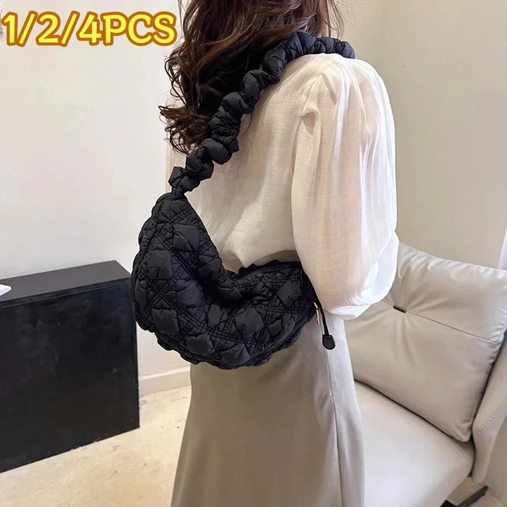 Korean Niche Cloud Bag Shoulder Crossbody Bag Bubble Pleated Feather Bag Large Capacity Underarm Bag Dumpling Bag Lightweight