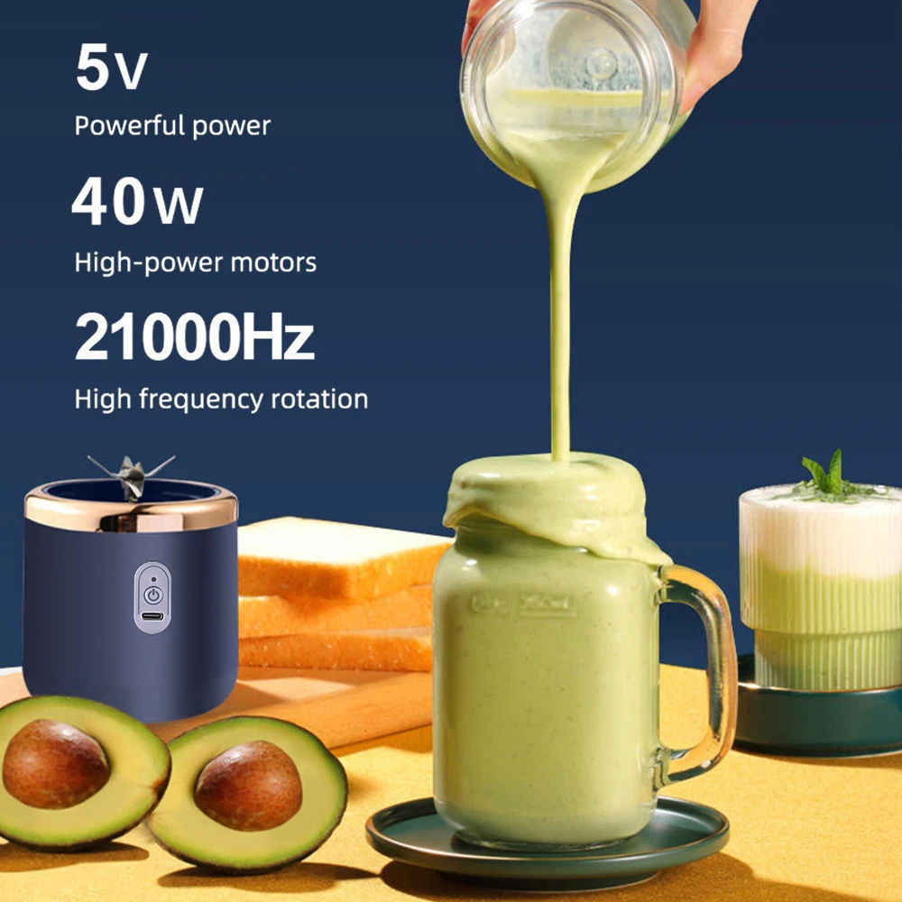 400ml 2 Cups Portable Juicer Blender Electric Fruit Juicer USB Charging Lemon Orange Fruit Juicing Cup Smoothie Blender Machine