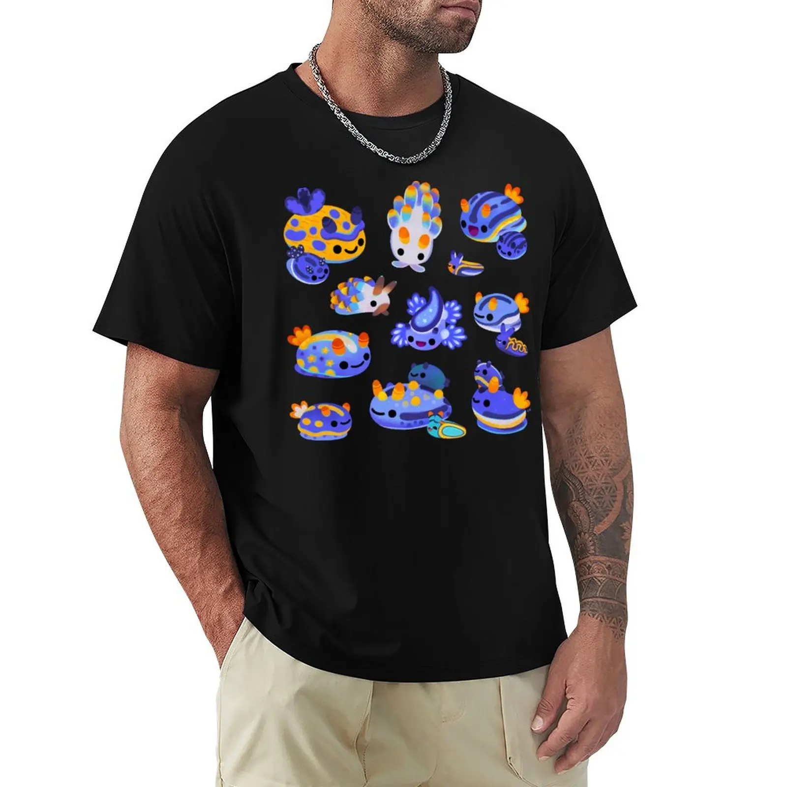 

Blue sea slug T-Shirt graphics tshirts personalised T-shirts for men cotton