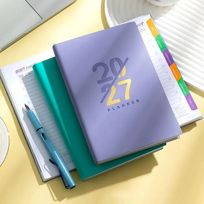 English 2027 Schedule Planner Notepad Wear-resistant Efficiency To-do List Notebook Simple 12 Months Agenda Planning Notebook