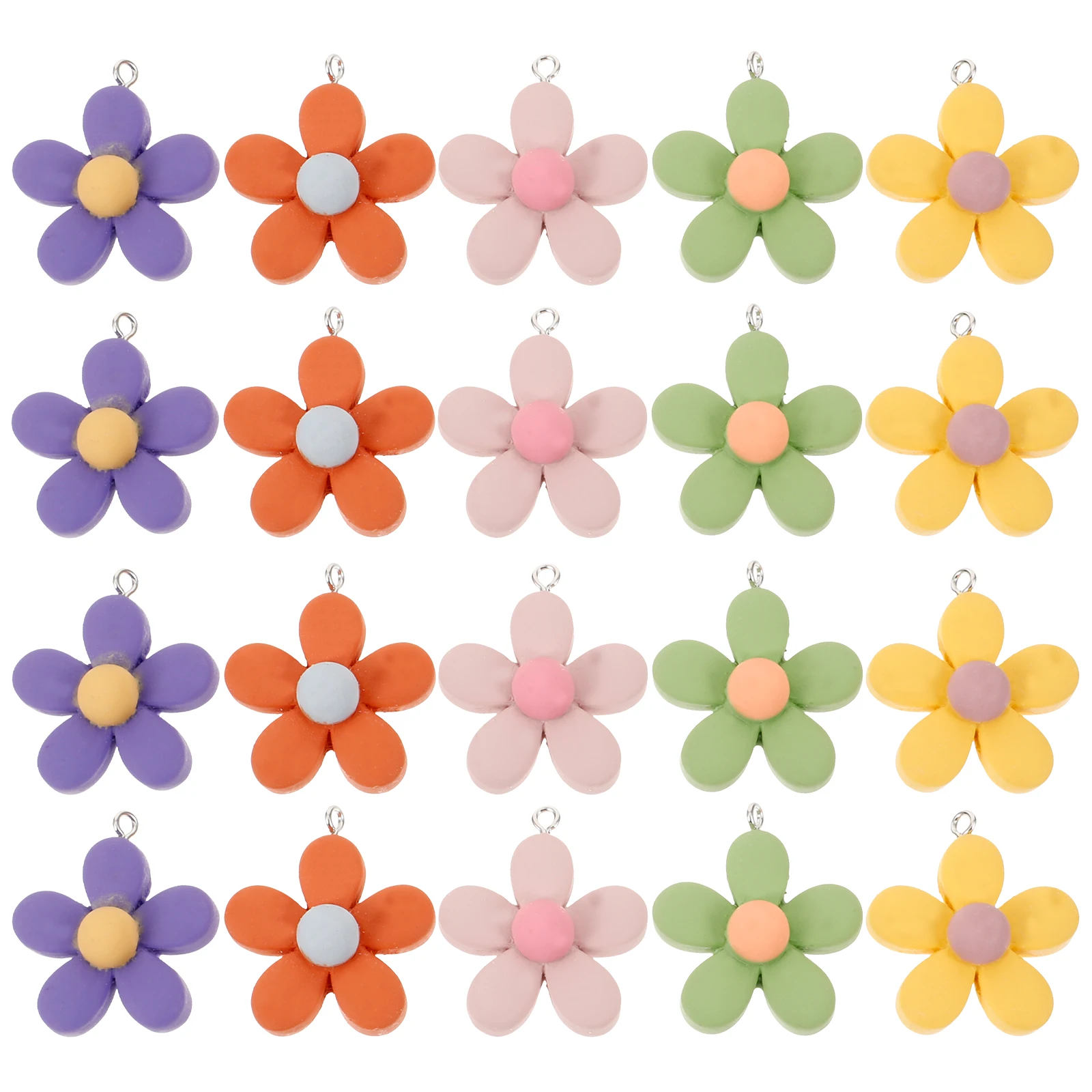 

Resin Flower Charms Set DIY Jewelry Making Accessories Bulk Pendants Bracelet Necklace Craft Embellishments Festive Decorative