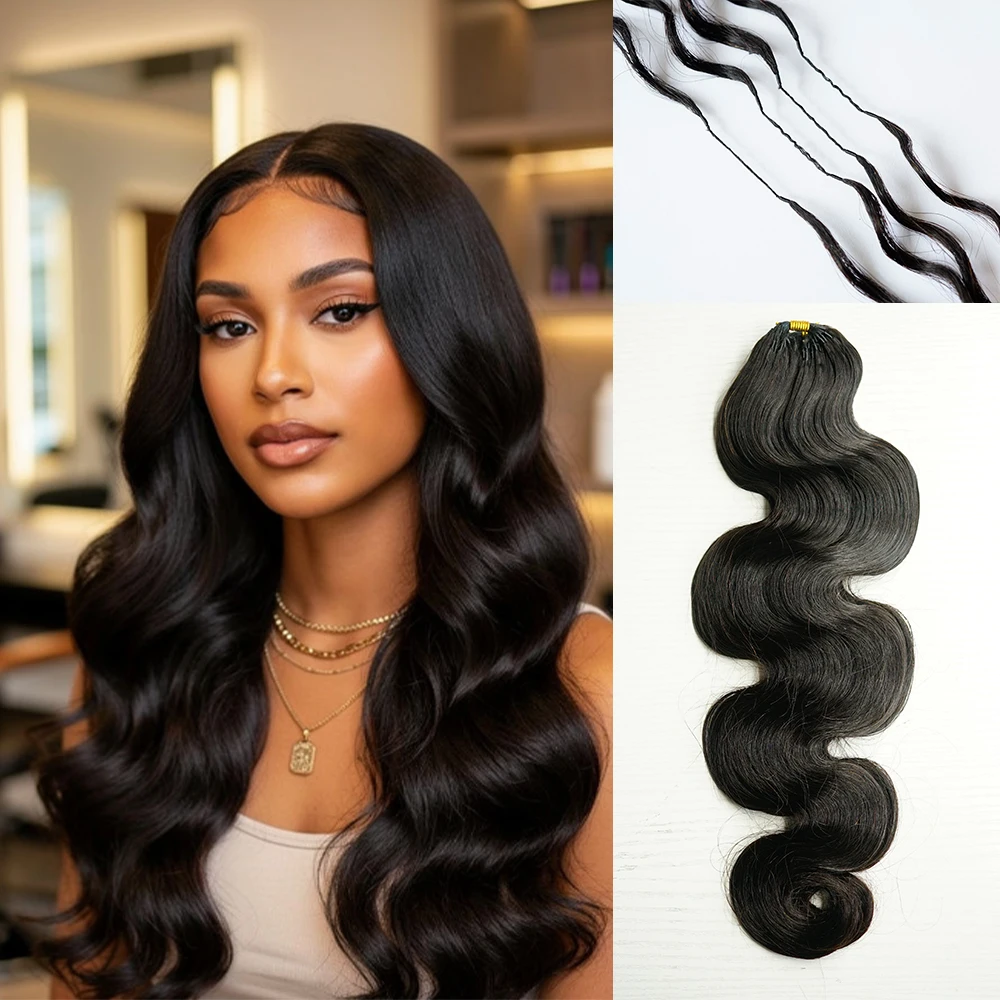 

Натуральные черные волосы Body Wave, 100% человеческие волосы, для плетения косичек Feather Crochet, без узлов, предварительно разделенные, для наращивания методом Crochet
