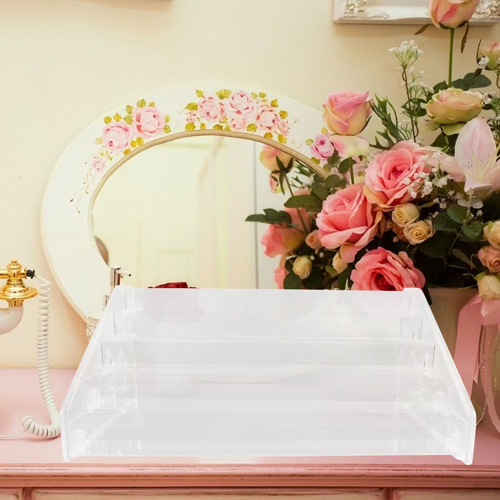 1Pcs Transparent Nail Polish Rack Acrylic Storage Shelf Large Capacity Multi Layer Organizer for Dressing Table Manicure Tool