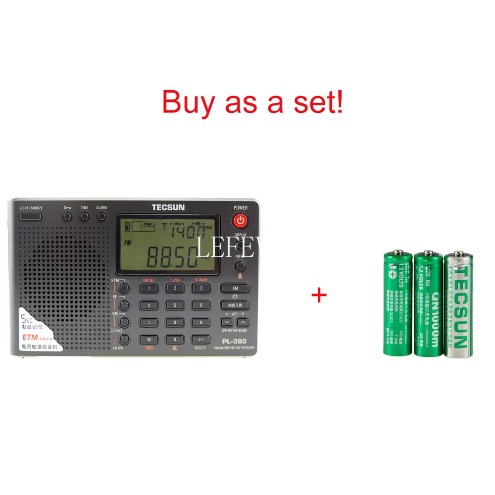 Tecsun PL-380 Full Band Radio Digital Demodulation Stereo PLL Portable Radio FM /LW/SW/MW DSP  Receiver Radio AM