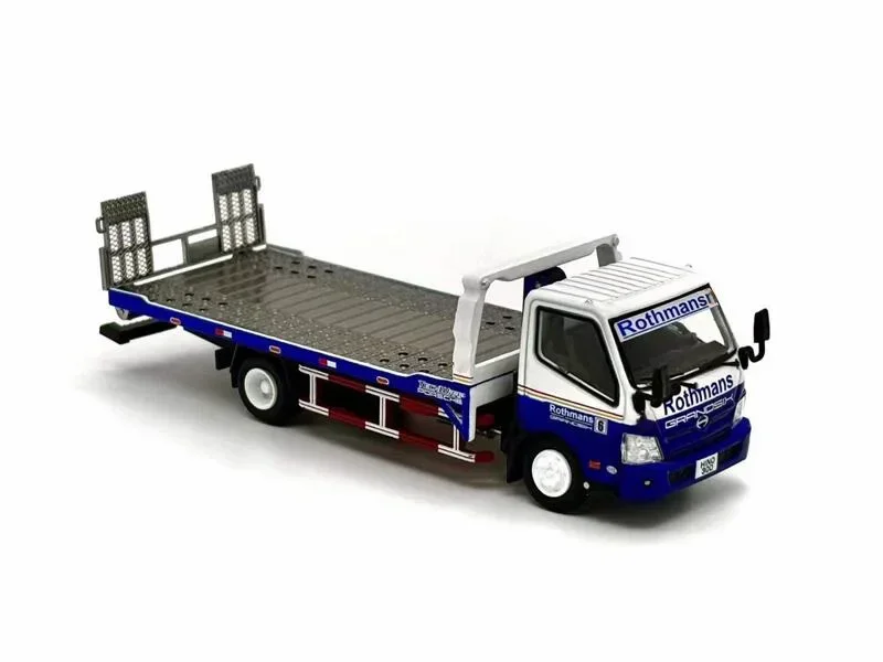 Unikalny model 1:64 Hino 300 Dutro Przyczepa z pełną podłogą Policja / Rothmans RHD Limited 500 Diecast Model samochodu