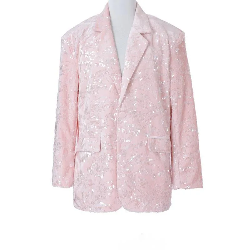 WVGA ربيع الخريف جديد رجل المد كم طويل السترة المتخصصة شيك عادية الترتر العصرية المتضخم بدوره إلى أسفل طوق البدلة سترة W14660 #6