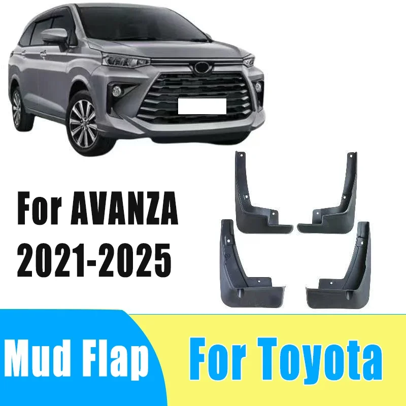 

4pcs Automobiles Tire Mudguard Waterproof Prevent Mud Splashing Car Mud Flap Fender Trim Accessories For Toyota AVANZA 2021-2025