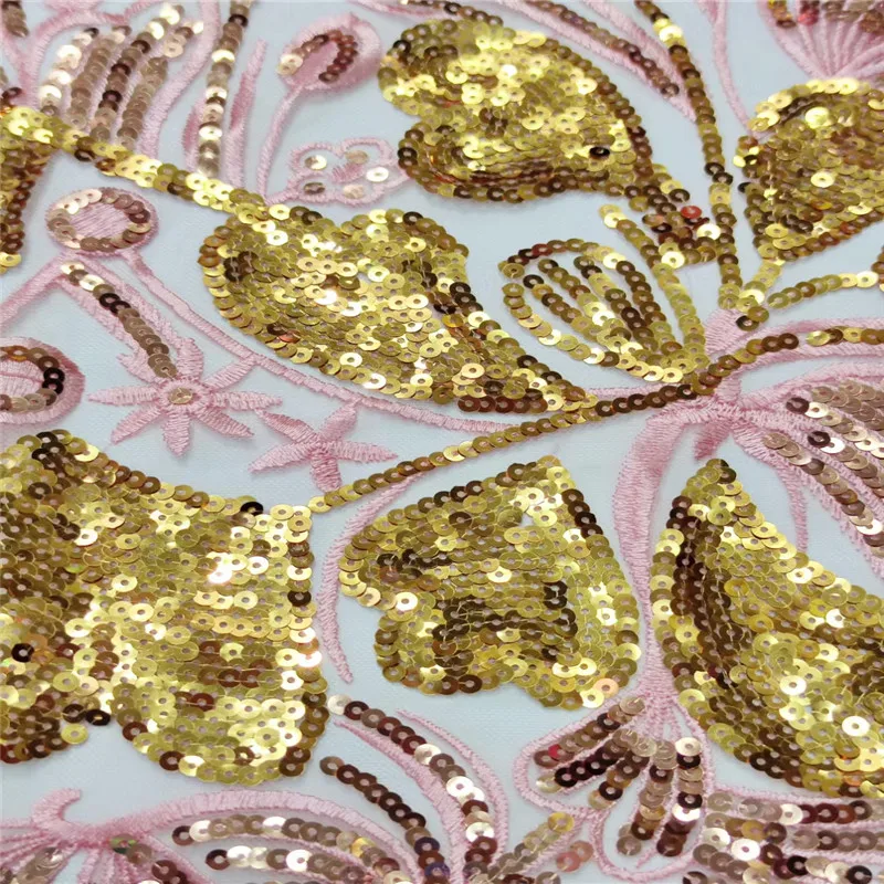

African Lace Fabric with Sequins, Net Tulle, Nigerian Fabrics, Material for Clothes, Wedding Dress, High Quality, 2023, 5 Yards