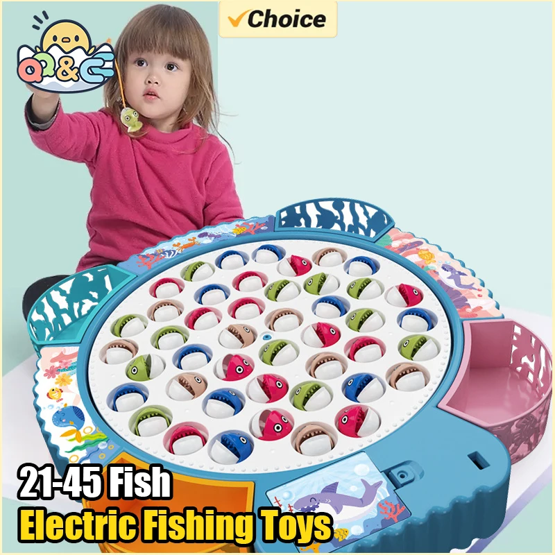 Giocattoli da pesca elettrici Puzzle Musica multifunzionale Piatto da pesca rotante Gioco interattivo Giocattoli per bambini Regali per bambini