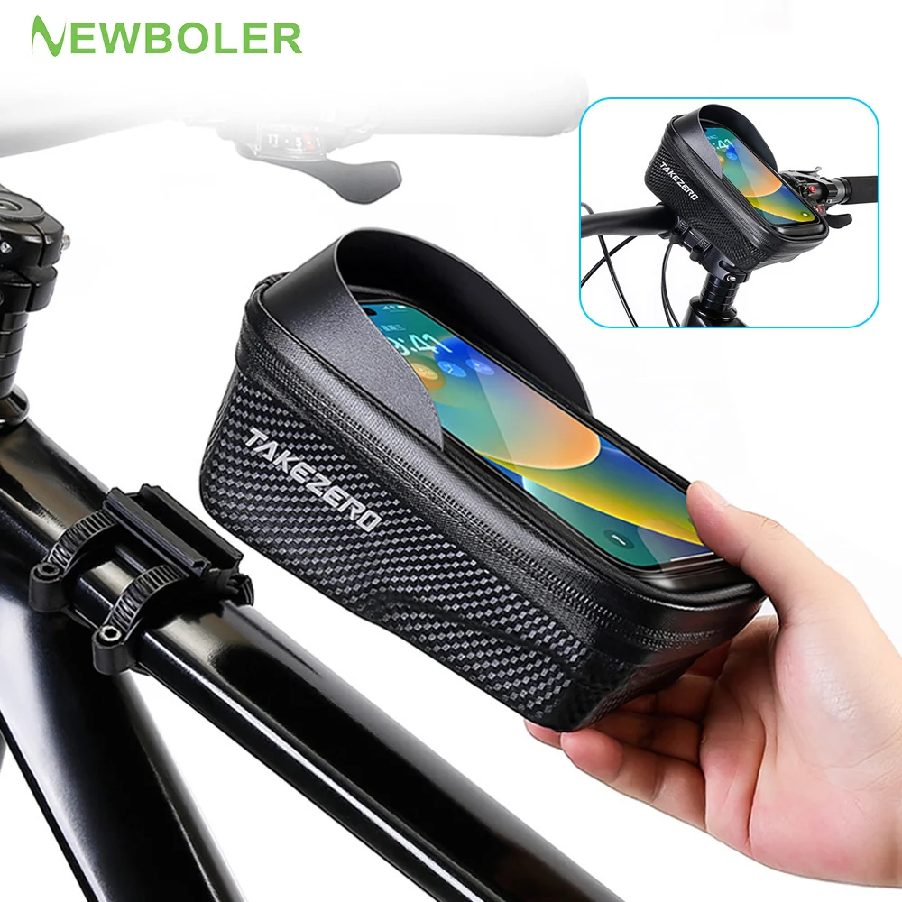 WILD MAN Mountain Bike Bag Front Handlerbar Bag Rainproof 6.9inch Mobile Phone Case Bicycle Top Tube Bag Cycling Accessories