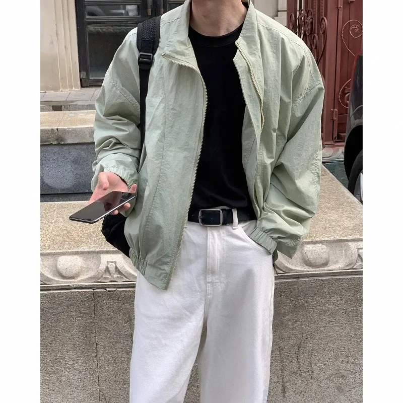 2024 Autumn New Heavyweight Jacket Men\'s Korean Version Casual American Short Loose Jackets High Street Baseball Coat