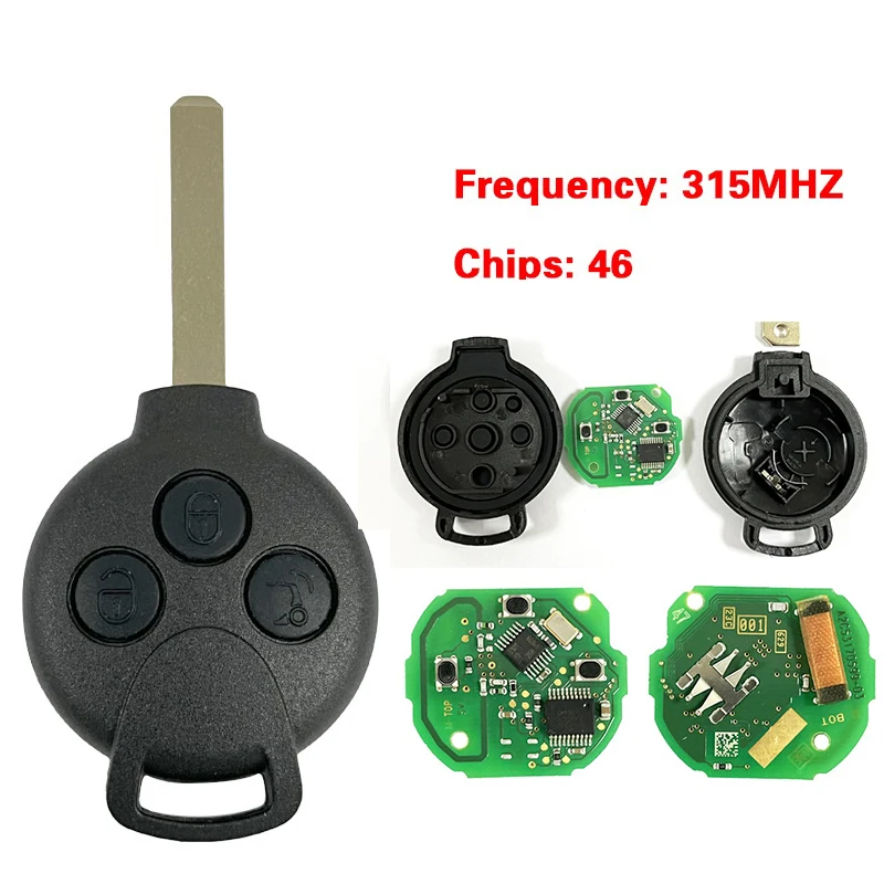 

CN002100 ONLY PCB OEM 3 Buttons Smart Remote Control Key 46 Chip 315 MHz Keyless Go