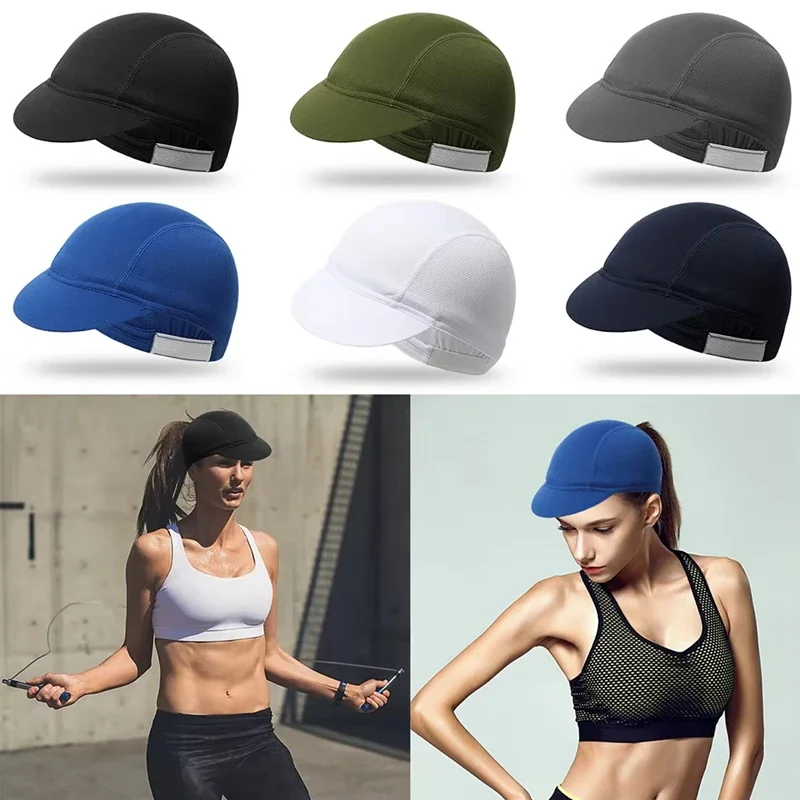 Breathable Cycling Cap Bicycle Hat With Visor Men Women UV Protection Sun Block Headwear Road Bike Head Caps Helmet Liner