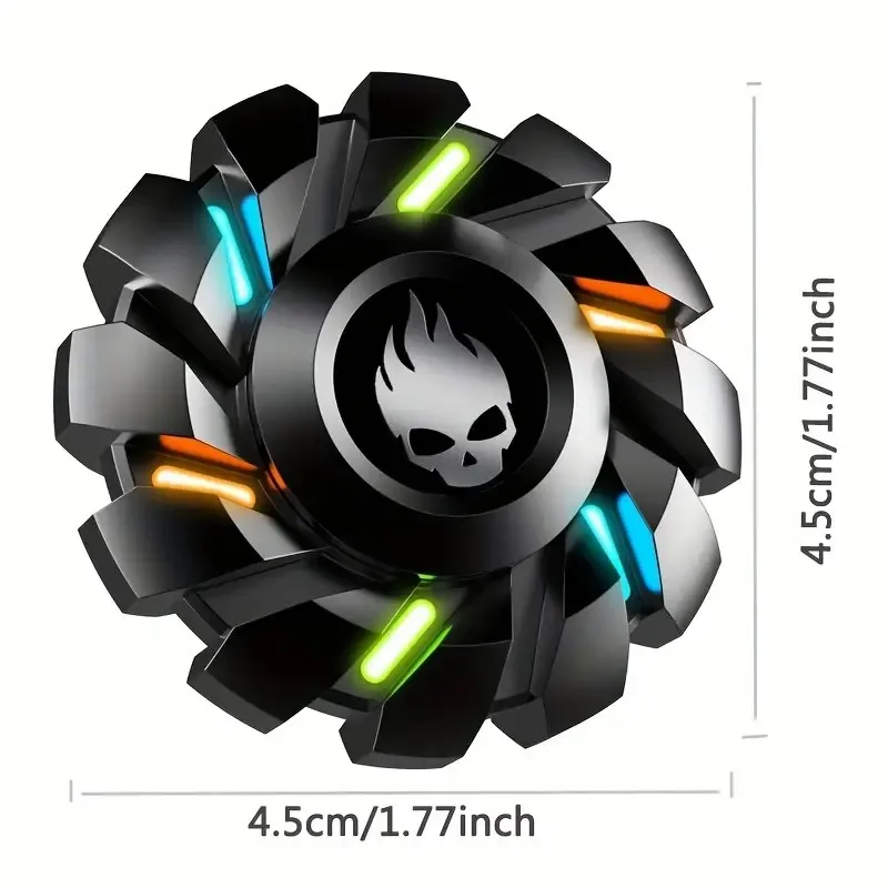 YIJOO Lichtgevende Vingertop Tol EDC Zintuiglijke Speelgoed Metalen Mute Fidget Spinner Regenboog Licht Fidget Speelgoed