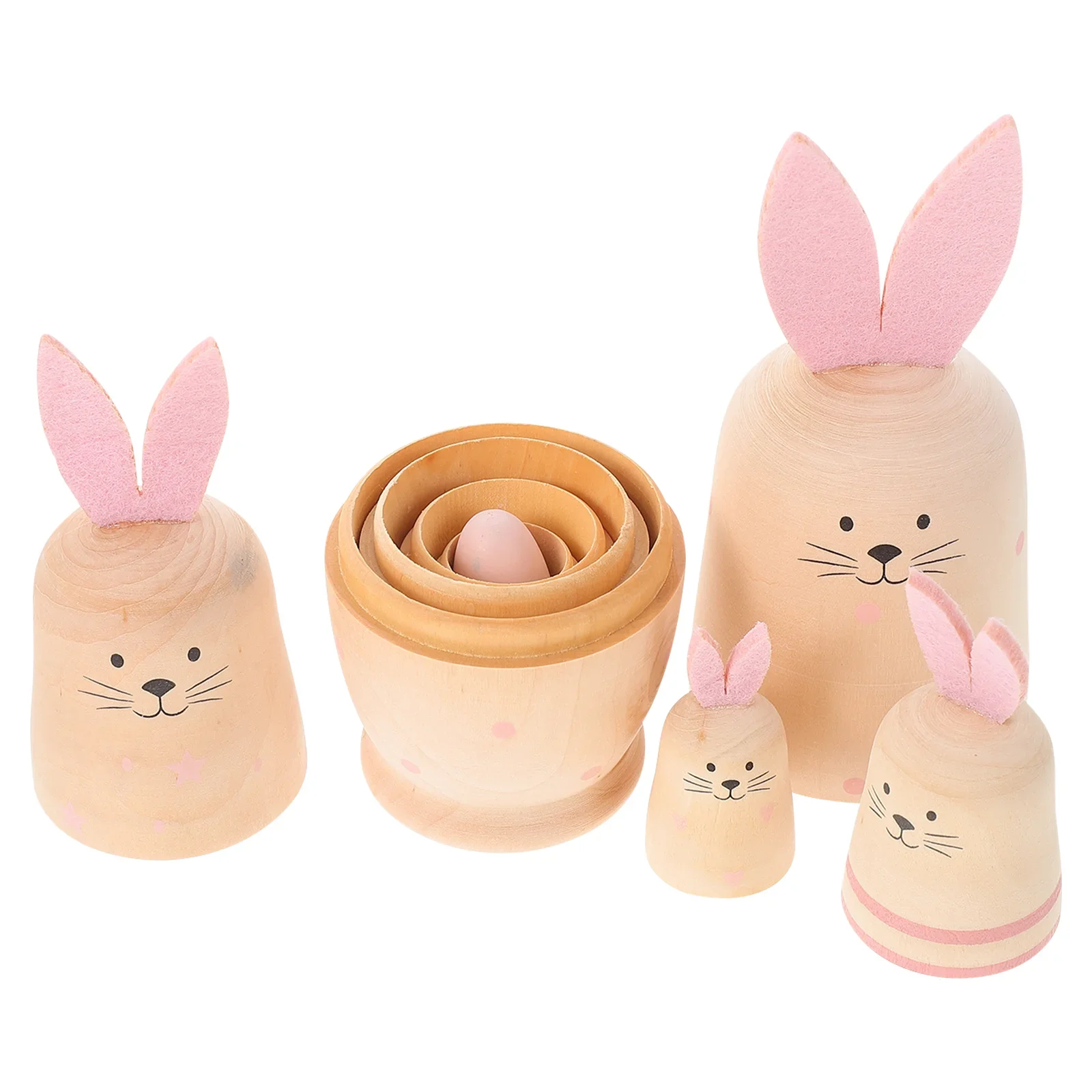 Rabbit Nesting Doll Russian Nesting Dolls Wooden Kid Toys House Decorations Toddler Toys Wooden Matryoshka Dolls Jesus Toy