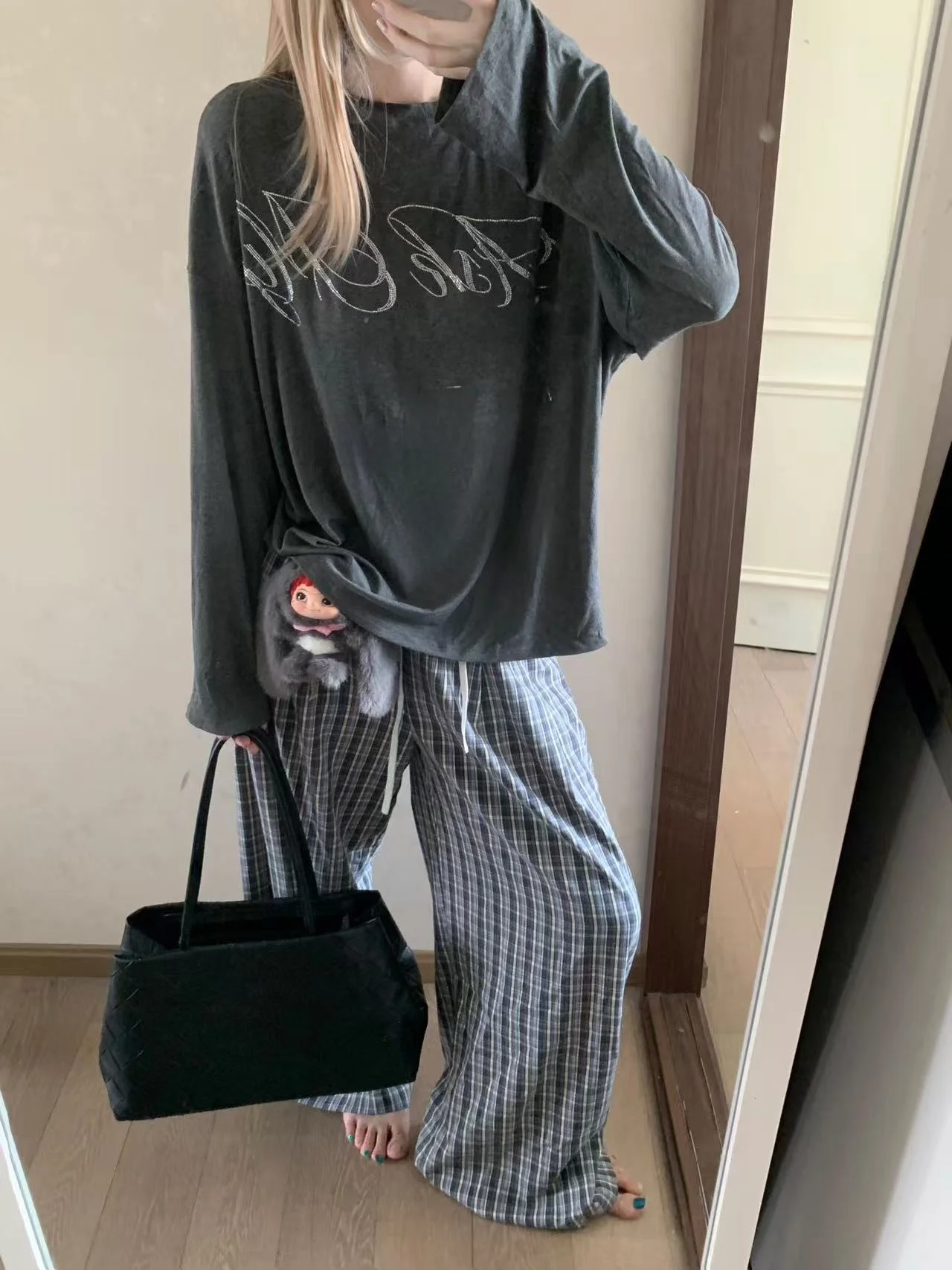 

Женские повседневные брюки в клетку прямого кроя, дышащие, свободные, винтажные, с лоскутным узором, хлопковые, для осеннего сезона, модные