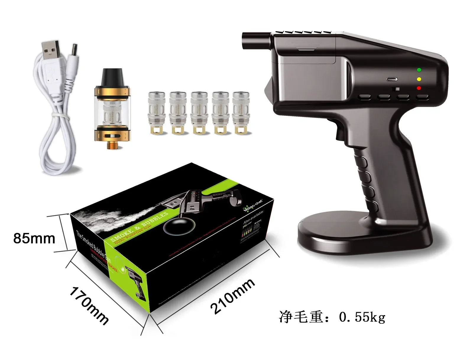 Smoked Bubble Gun Cocktail Smoker Kit  Smoking Maker Bar Wine Mixer Hand-Held Smoke Making Machine