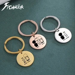 Personalized Keychain Couple Name Custom Key Chain Ring Dog Cat Boy Girl Family Kid Gift For Men Women Metal Stainless Steel