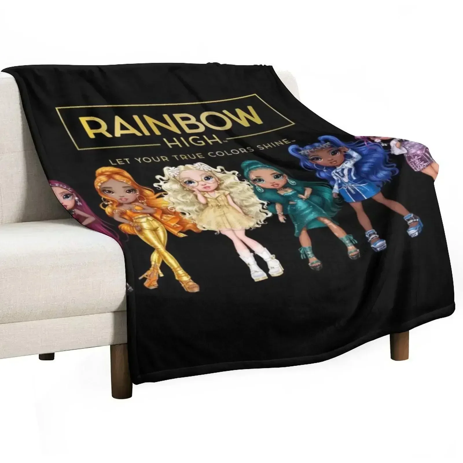 

Rainbow High series 4 characters with logo Throw Blanket Beach for winter Blankets