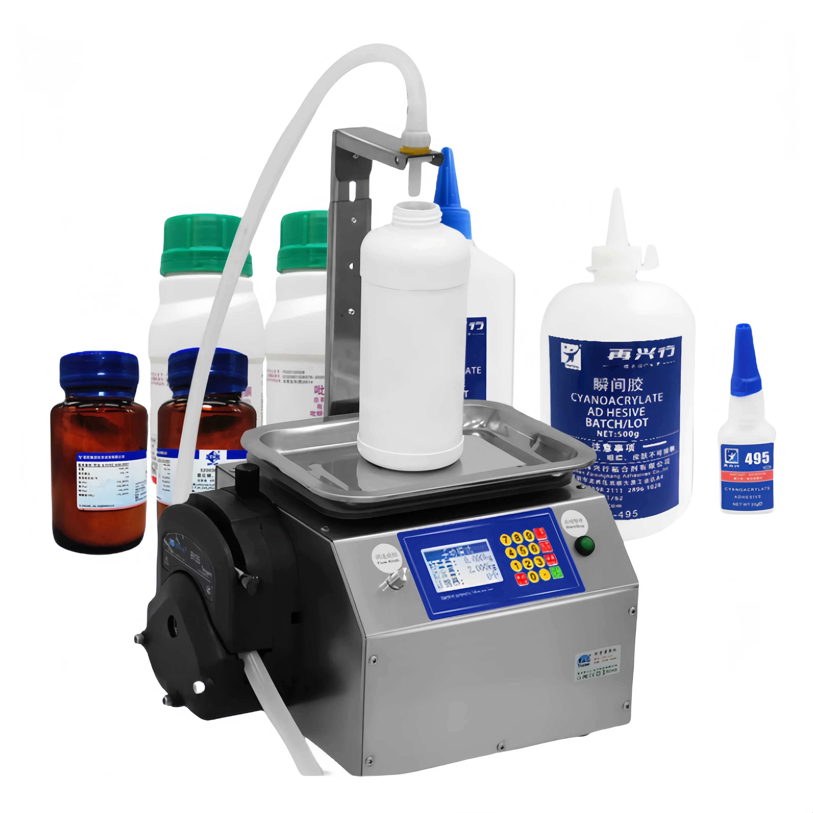 Yunyi Anti-backflow single head small weighing peristaltic pump liquid filling machine glue solution chemical reagent filling ma