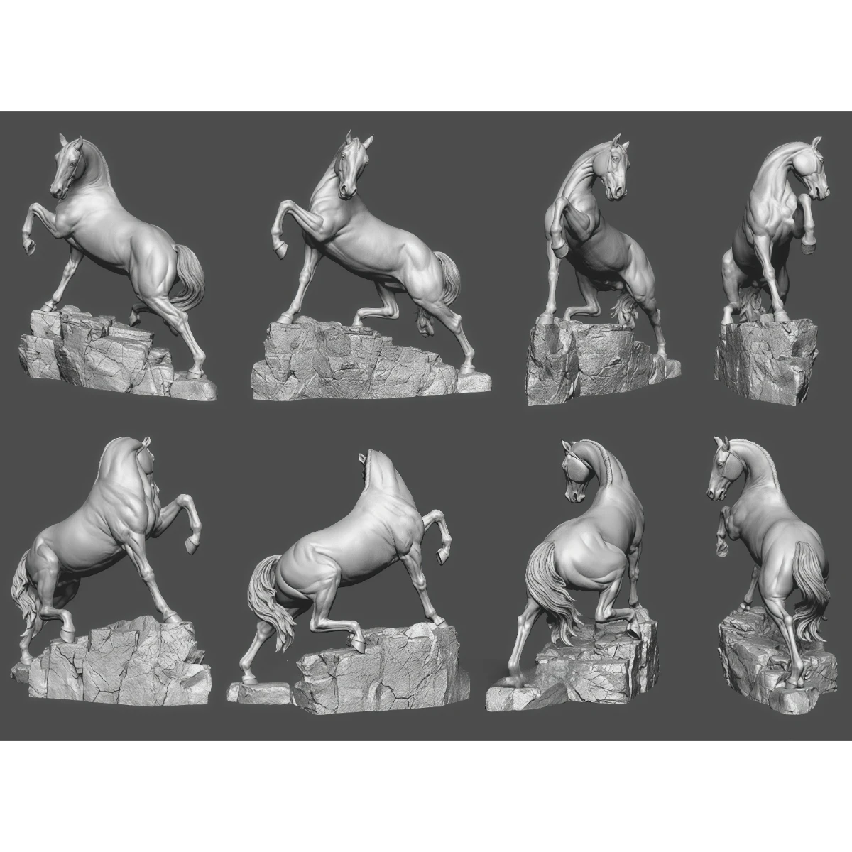 54mm unpainted resin model kit, resin horse (with base) unassembled and unpainted GK, 1686W