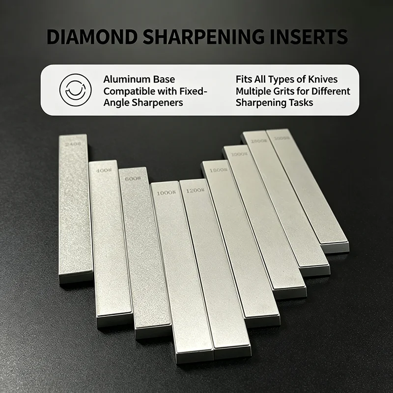 Aluminum Alloy Blank Diamond Sharpening Stones Set 9 Grits 240 To 3000 for Guided Systems Multi-Blade Professional Edge Sharpeni