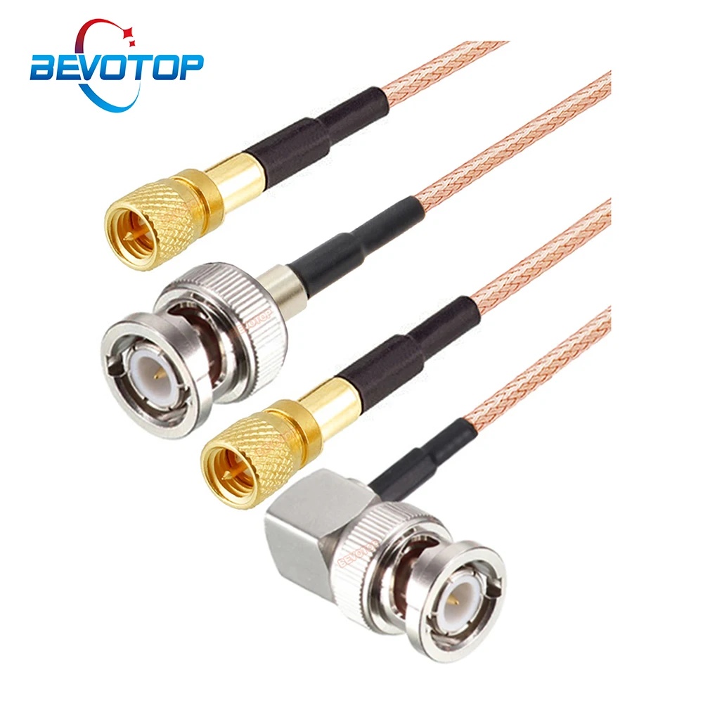 BEVOTOP BNC to M5 Microdot Compatible Connectors male 10-32UNF M5 to BNC male Vibration acceleration sensor test cables