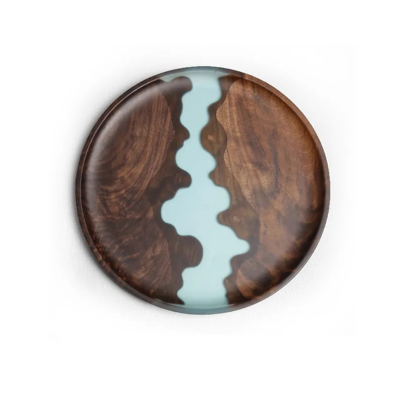 

Black walnut solid wood rectangular tray resin fruit plate light luxury fashion simple home gift