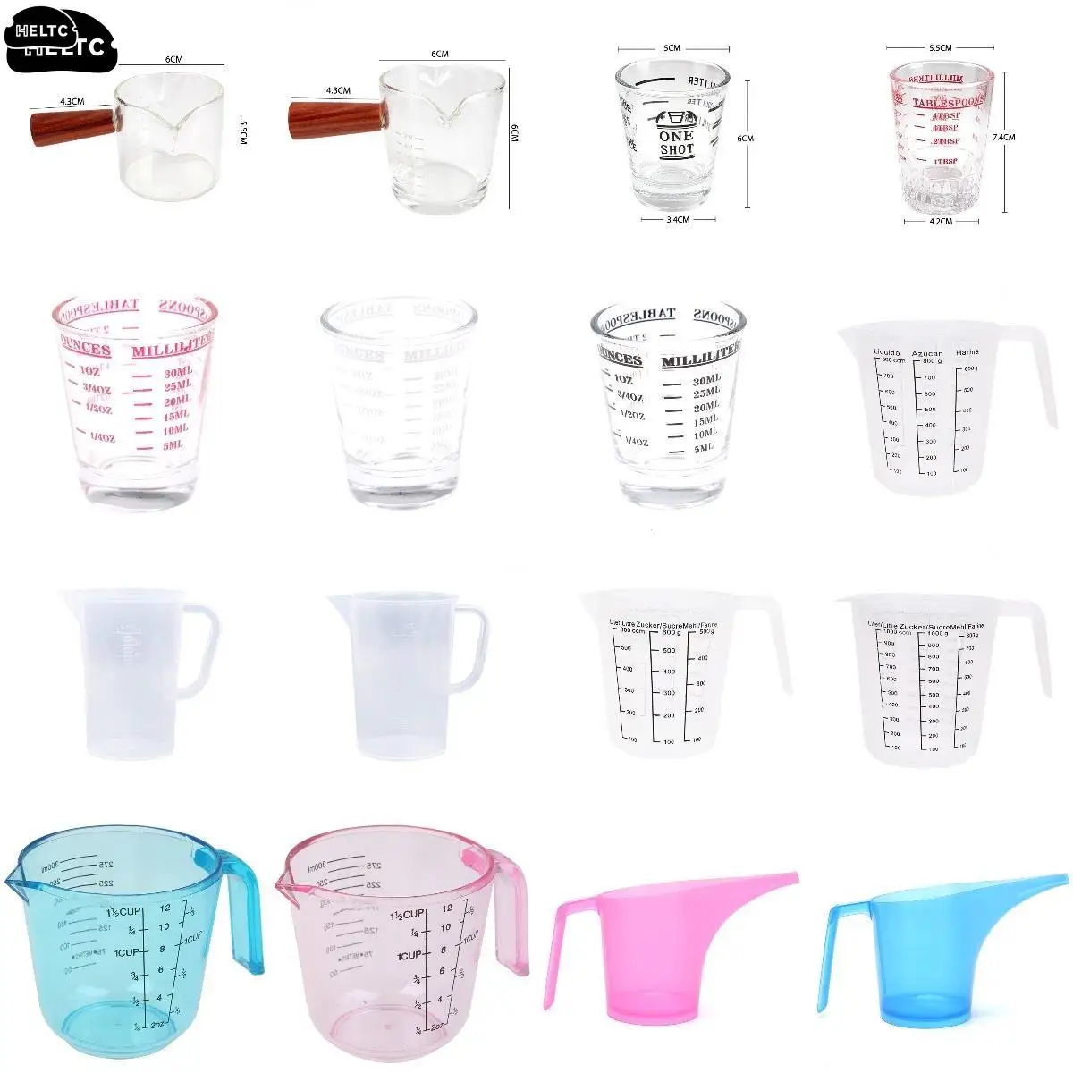 1PCS 30-1000ml Spout Kitchen Lab With Handle Measuring Cup Cooking Liquid Pitcher Jug Pour Durable Sale Spout Kitchen Cup Tool