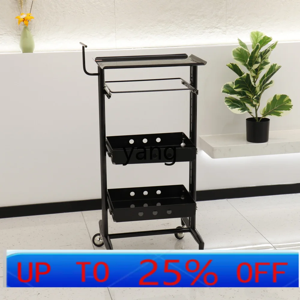 

Lhh household trolley rack floor type multi-layer storage rack movable belt wheel