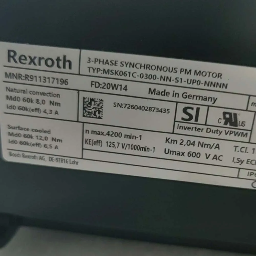 100% TEST OK Motor MSK061C-0300- NN -S1- UPO - NNNN/MSK101D-0300-NN-M1-AG2-NNNN Good condition Works Well
