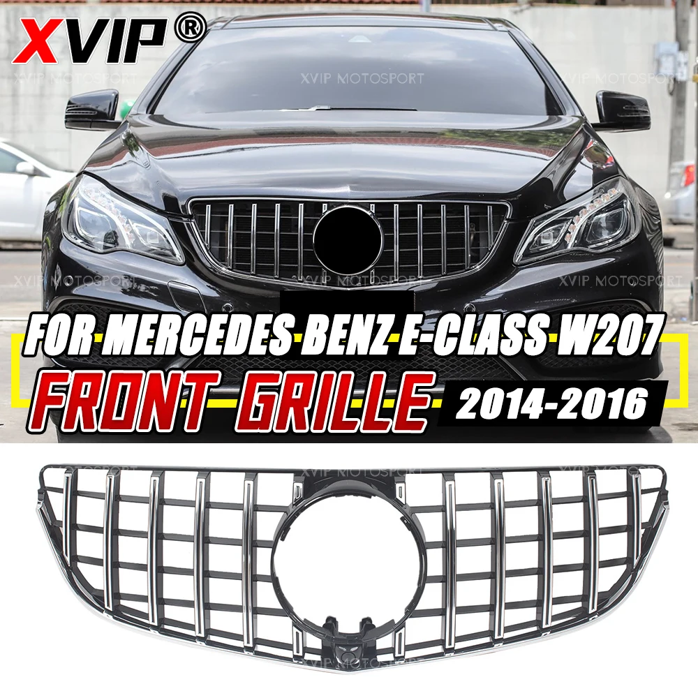 

XVIP Chrome Silver GTR Style Front Bumper Grille For Mercedes Benz E-Class W207/A207 2014-2016 E250 E350 E400 E500 Racing Grill