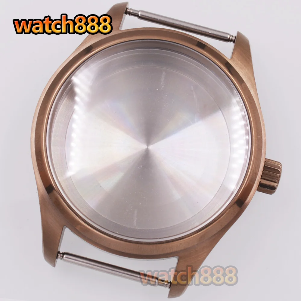 watch888 40mm Stainless Steel Silver/Black/Coffee color Watch Case Sapphire Glass Fit NH35 NH36 ETA2824 PT5000 Movement