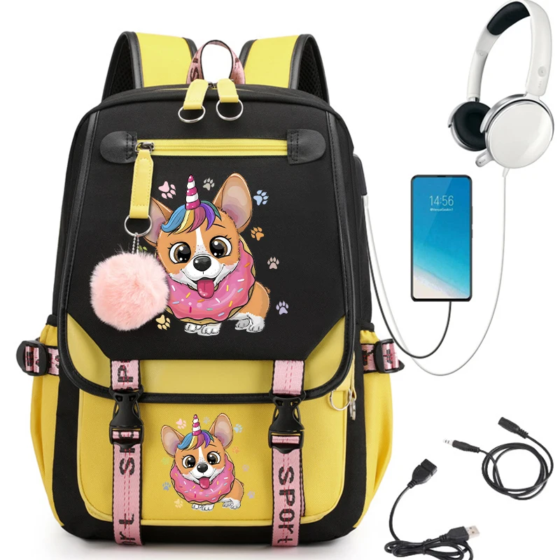 Female Bagpack Fashion Shool Backpack Bags Waterproof Backpack Usb Charging College School Bags Teenager Girls Laptop School Bag